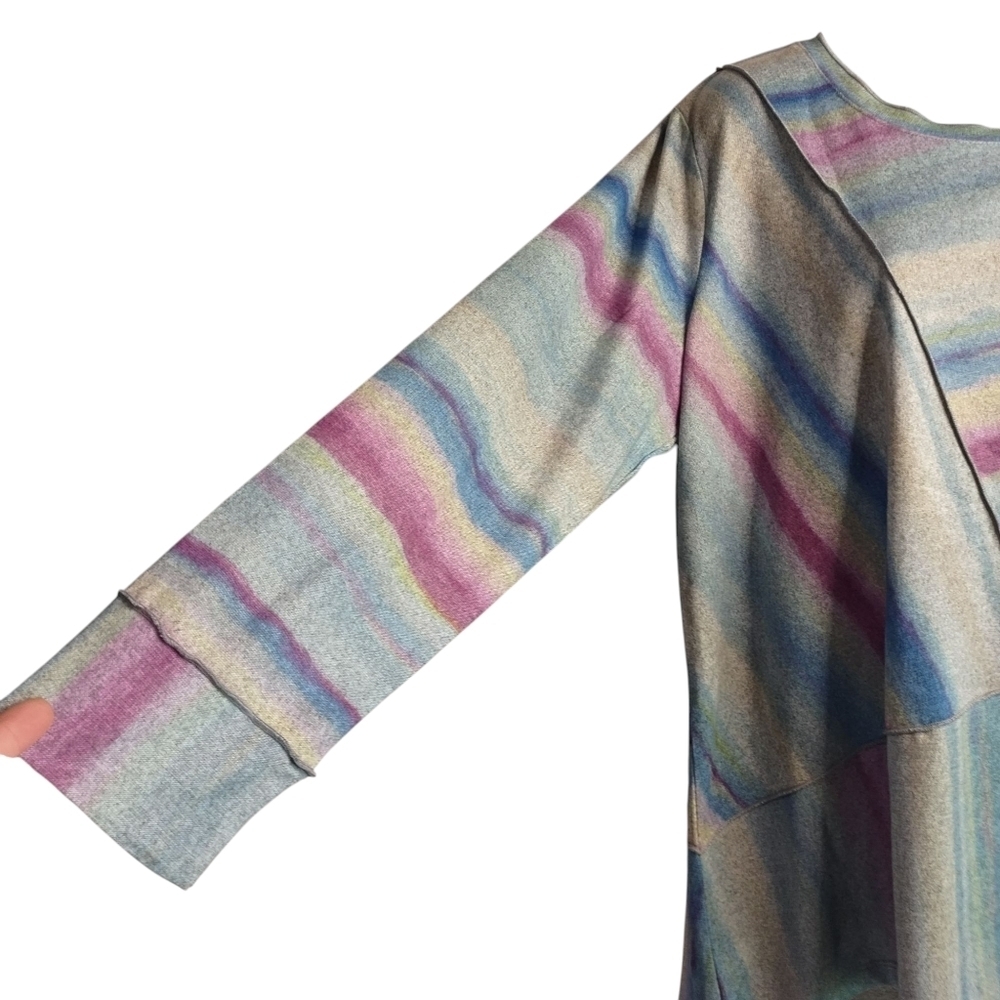 CJ Banks Top Women's Multicolor Crewneck Longsleeve Top Blouse Plus Size 1X NWT - Picture 5 of 11